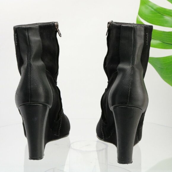 GStar Raw Womens Gable Fulton Boot Size 9 Wedge Heel Black Suede Bootie Comfy - Picture 6 of 11